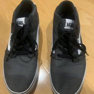 Vans Off The Wall Mens 10.5 - Grey Lace Up Mid Top Sneaker Shoes Skater Ankle
